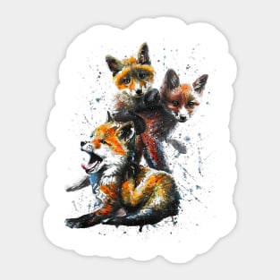 Hand Painted Fox Sticker